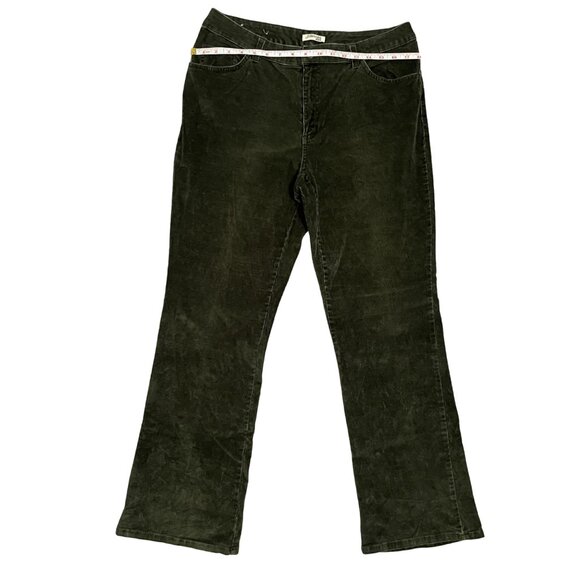 St. John's Bay Corduroy Pants Olive Green Straight Leg Women's 12 Cozy Classic - Picture 4 of 15